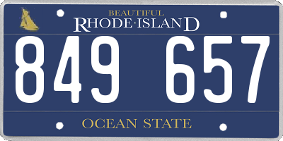 RI license plate 849657