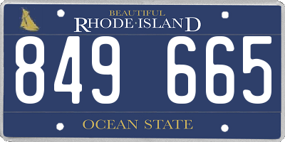RI license plate 849665