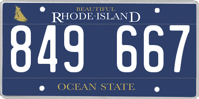 RI license plate 849667