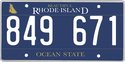 RI license plate 849671