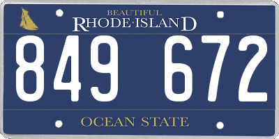 RI license plate 849672