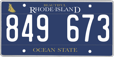 RI license plate 849673