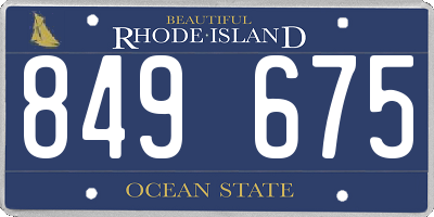 RI license plate 849675