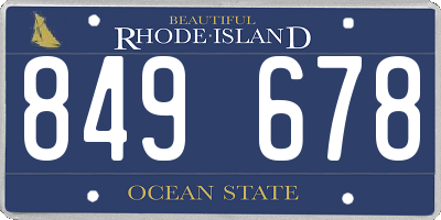 RI license plate 849678