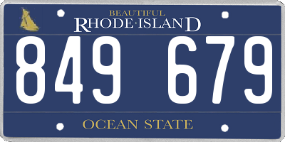 RI license plate 849679