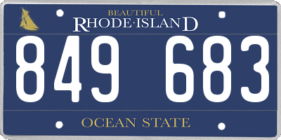 RI license plate 849683