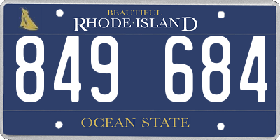 RI license plate 849684