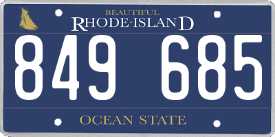 RI license plate 849685