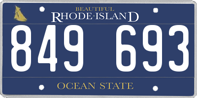 RI license plate 849693