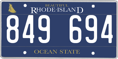 RI license plate 849694