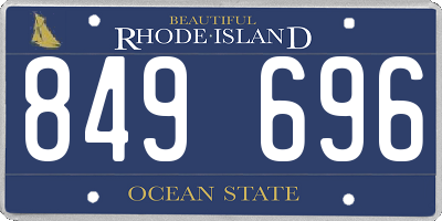 RI license plate 849696