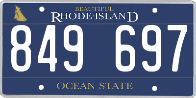 RI license plate 849697