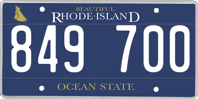 RI license plate 849700