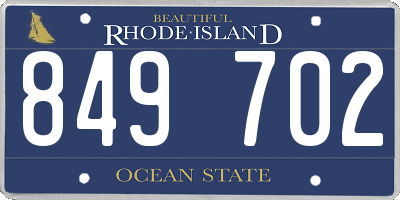 RI license plate 849702