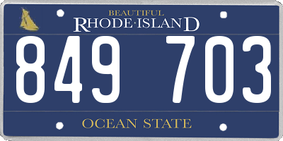 RI license plate 849703