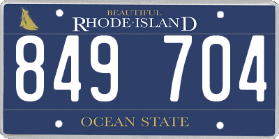 RI license plate 849704