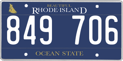 RI license plate 849706