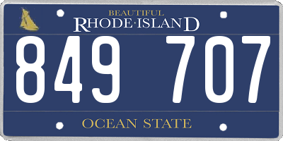 RI license plate 849707