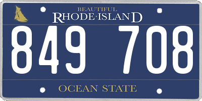 RI license plate 849708