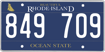 RI license plate 849709