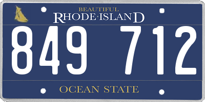 RI license plate 849712