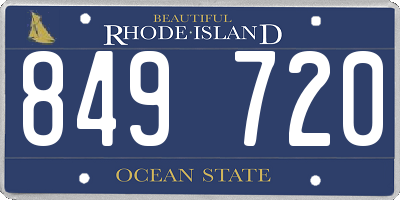 RI license plate 849720