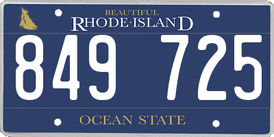 RI license plate 849725