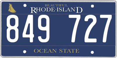 RI license plate 849727