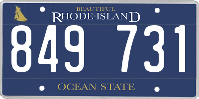RI license plate 849731