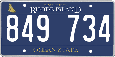 RI license plate 849734