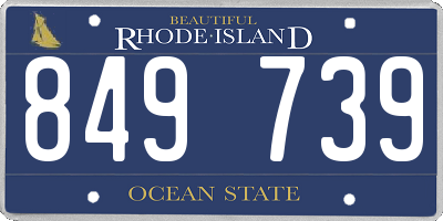 RI license plate 849739