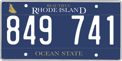 RI license plate 849741