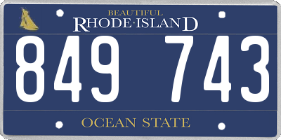 RI license plate 849743
