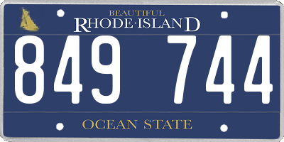 RI license plate 849744