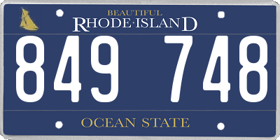 RI license plate 849748
