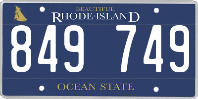 RI license plate 849749