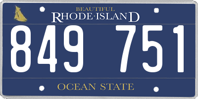 RI license plate 849751