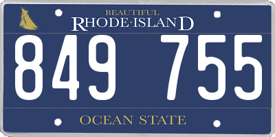 RI license plate 849755