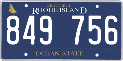 RI license plate 849756