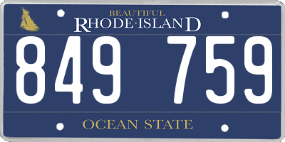 RI license plate 849759