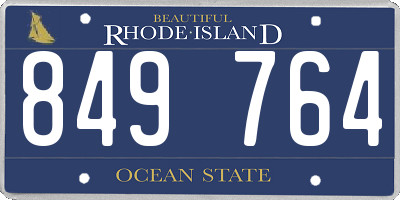 RI license plate 849764