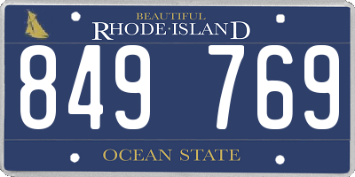 RI license plate 849769