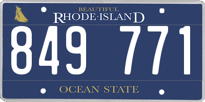 RI license plate 849771
