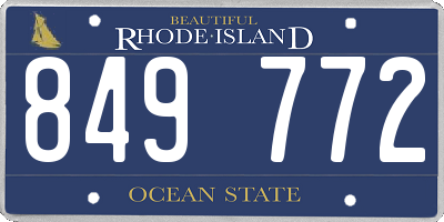 RI license plate 849772