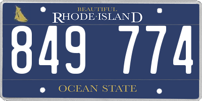 RI license plate 849774