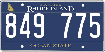 RI license plate 849775