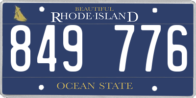 RI license plate 849776