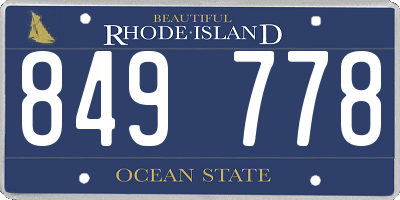 RI license plate 849778