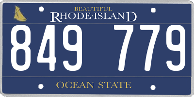 RI license plate 849779