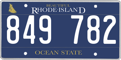 RI license plate 849782
